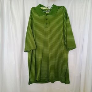 Under Armour Mens Green Striped Golf Polo 2XL XXL